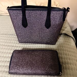 Kate Spade Glitter Tote and Wallet